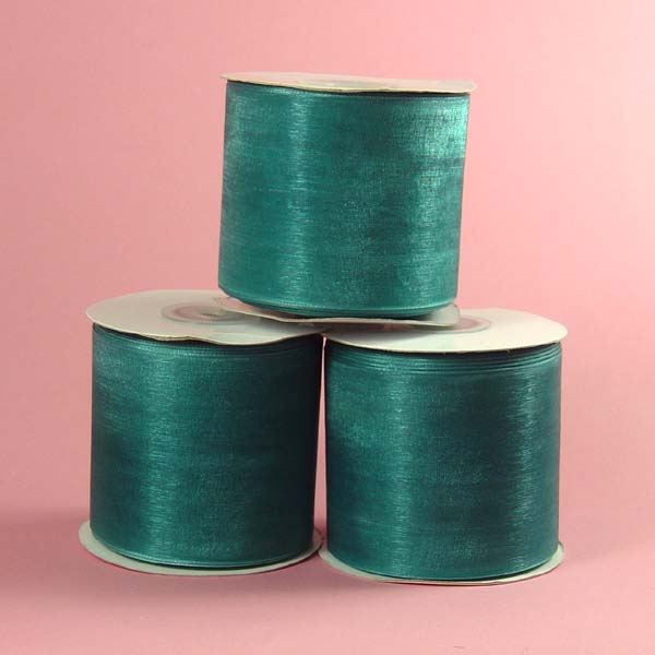 1/4" organza ribbon-25yds/roll, JADE