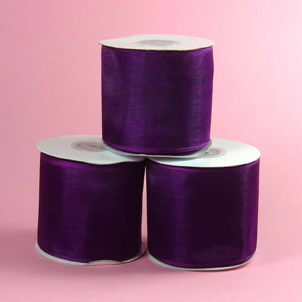 2-3/4" organza ribbon-25yds/roll, PLUM