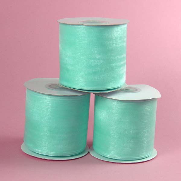 2-3/4" organza ribbon-25yds/roll, AQUA