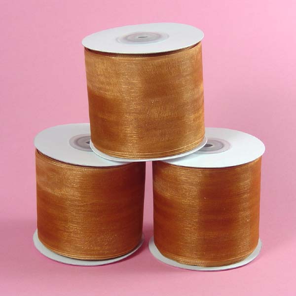 1-1/2" WIRED EDGE organza ribbon-25yds/roll, GOLD