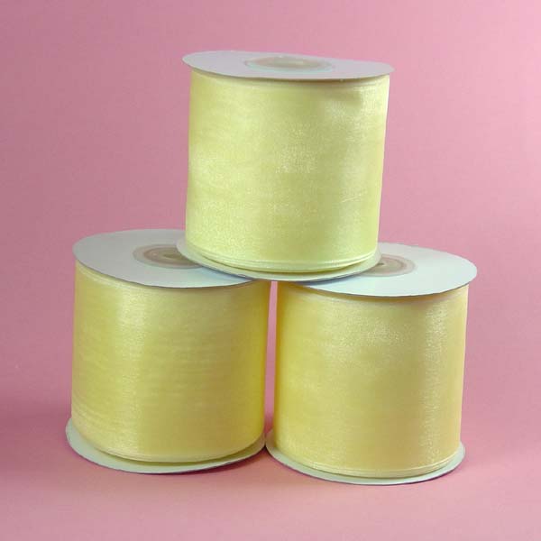 2-3/4" organza ribbon-25yds/roll, BABY MAIZE