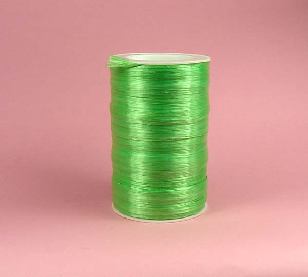 1/4" rayon raffia ribbon-100yds/roll, PEARLIZED LIME