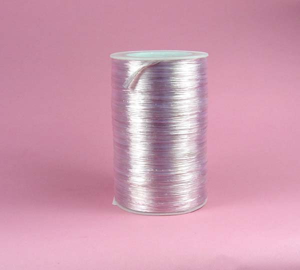 1/4" rayon raffia ribbon-100yds/roll, PEARLIZED LT PINK