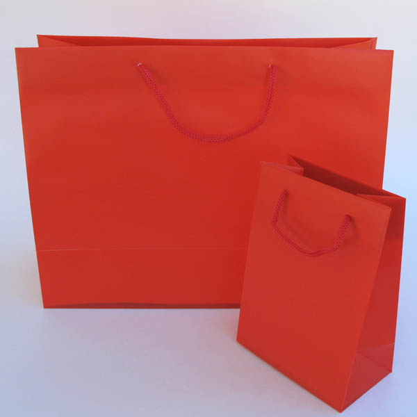 frosty euro tote w/rope handle 8"X4"X10" (size D)-25/pk, RED