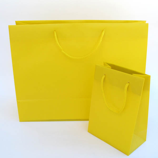 frosty euro tote w/rope handle 3-1/8"X1-7/8"X4" (size A)-25/pk, YELLOW