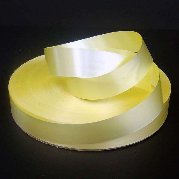 3/4" poly satin-finish ribbon-250yds/roll, YELLOW