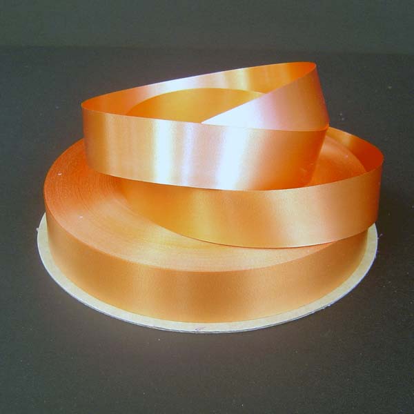 1-1/4" poly satin-finish ribbon-250yds/roll, ORANGE