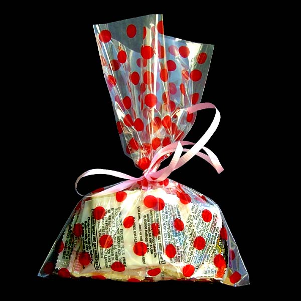 8x12" printed cello bag-100/pk, DOT-RED