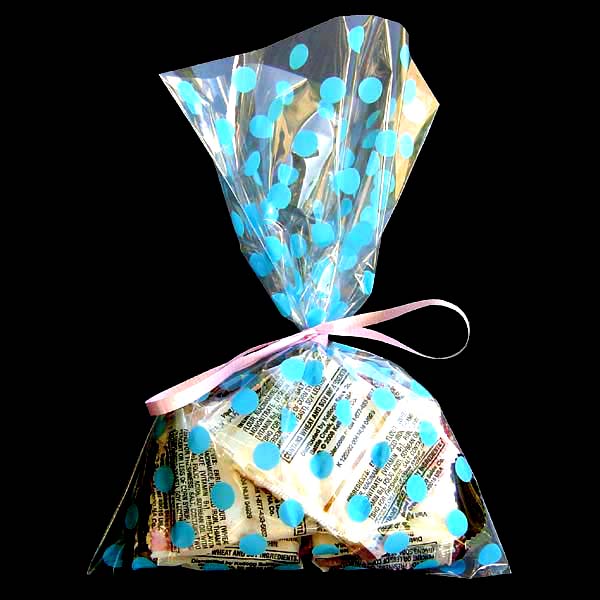 6X9" printed cello bag-100/pk, DOT-BLUE