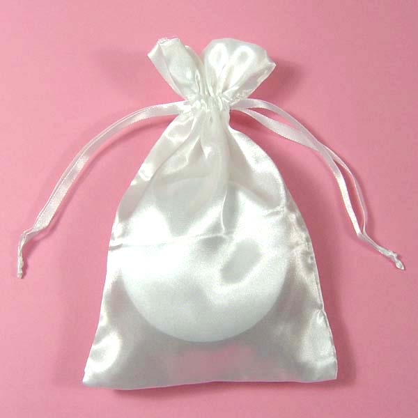 5x8" satin bag-30/pk, WHITE