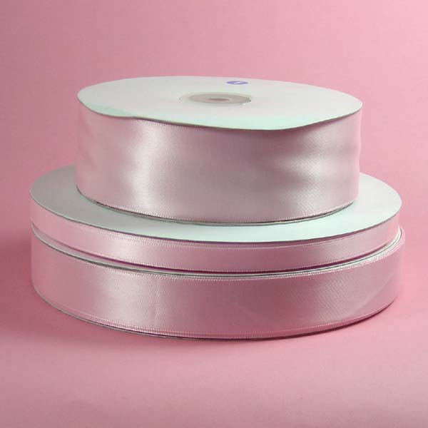 5/8" DOUBLE FACED satin ribbon-100yds/roll, LT PINK