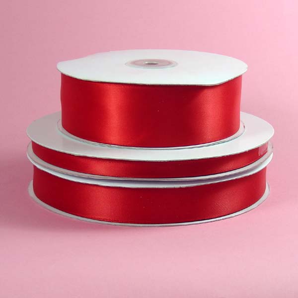 7/8" WIRED satin ribbon-25yds/roll, RED