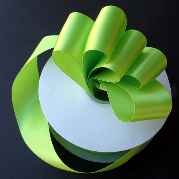 5/8" DOUBLE FACED satin ribbon-100yds/roll, APPLE GREEN