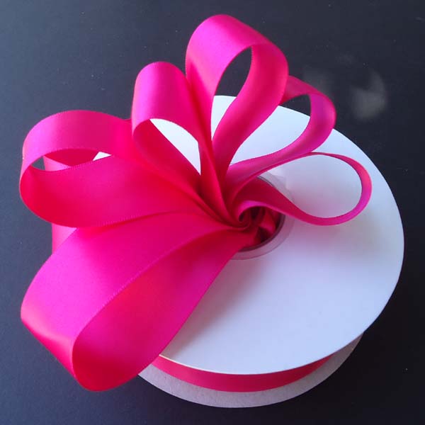5/8" DOUBLE FACED satin ribbon-100yds/roll, FUCHSIA