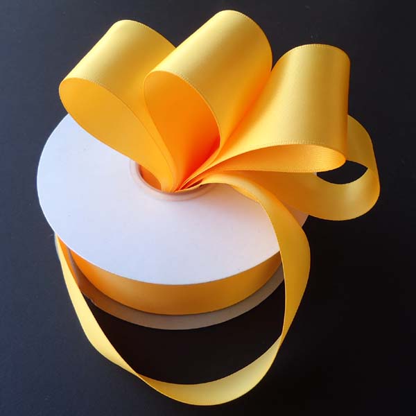1/4" DOUBLE FACED satin ribbon-100yds/roll, LT GOLD