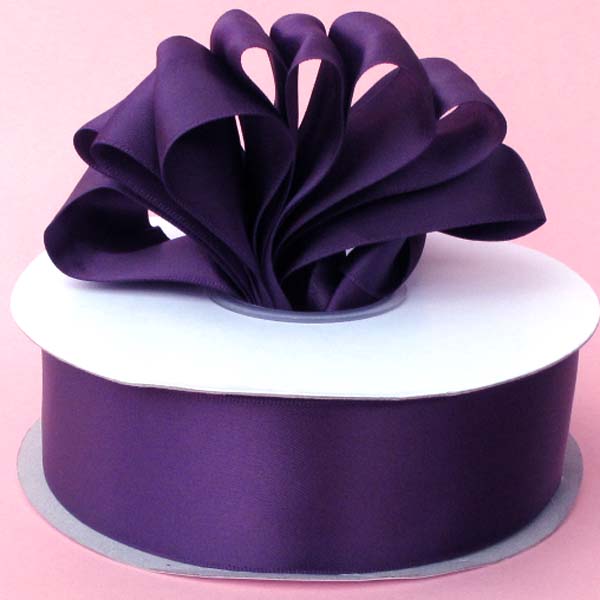 7/8" DOUBLE FACED satin ribbon-100yds/roll, PLUM