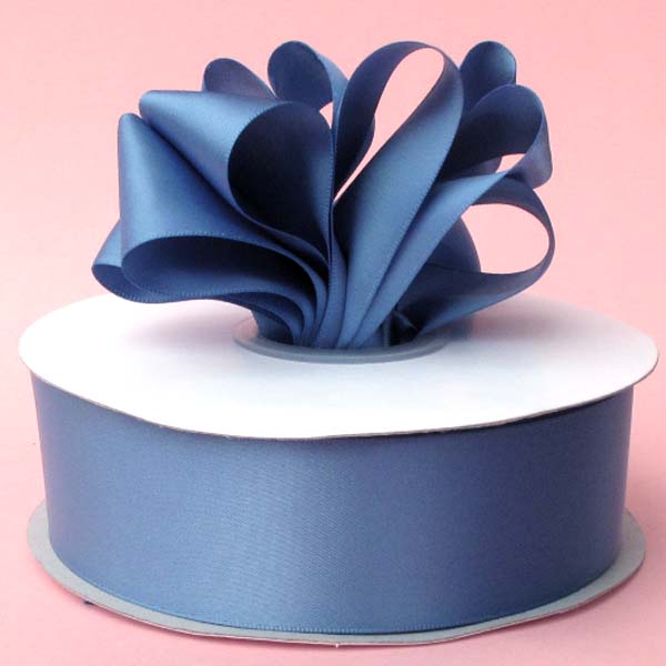 1/4" DOUBLE FACED satin ribbon-100yds/roll, SMOKE BLUE