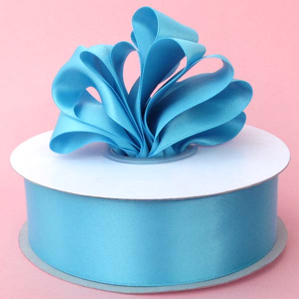 5/8" DOUBLE FACED satin ribbon-100yds/roll, TURQUOISE