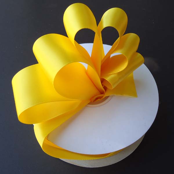 3/8" DOUBLE FACED satin ribbon-100yds/roll, YELLOW