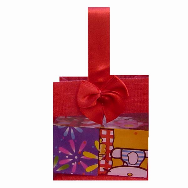 3-1/2x3-1/2x2" MINI ORGANZA SHEER TOTE BAG TOTE-12/pk, RED