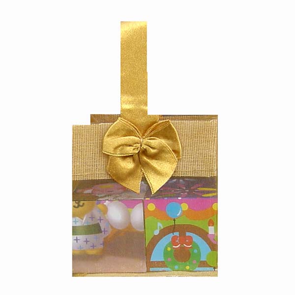 3-1/2x3-1/2x2" MINI ORGANZA SHEER TOTE BAG TOTE-12/pk, GOLD