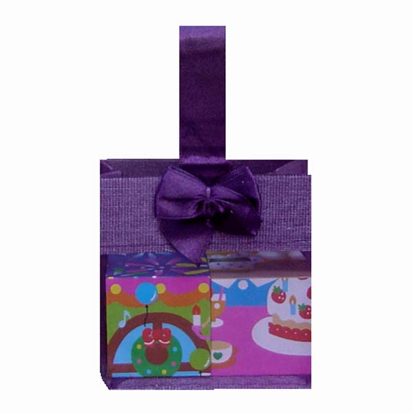 3-1/2x3-1/2x2" MINI ORGANZA SHEER TOTE BAG TOTE-12/pk, PURPLE