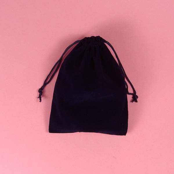 8-1/4x5x8" round bottom velour bag-12/pk, NAVY