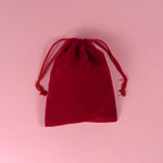 4x5-1/2" flat velour bag-25/pk, RED