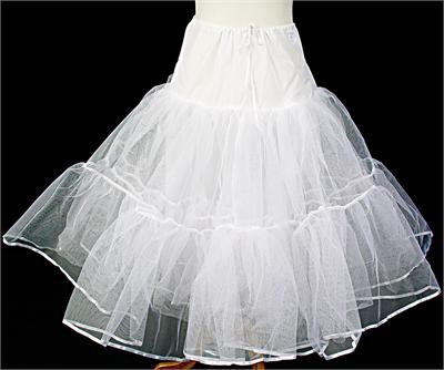Flower Girl Petticoat, WHITE, LARGE 28" LONG